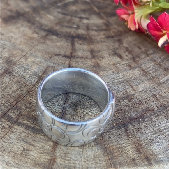 Coach Logo Wide Band Ring Sz 6 - Picture 7 of 9